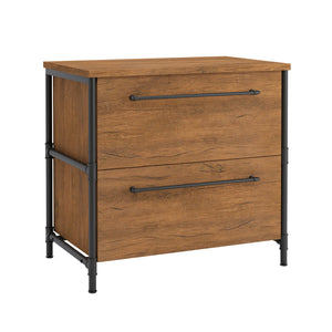 English Elm Lateral File Cabinet In Warm Oak Finish - Stylish, Durable Storage For Home Office & Workspace Solutions B356P367836