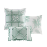 Madison Park Mindy Shabby Chic 9 Piece Cotton Percale Comforter Set MP10-3633 Seafoam