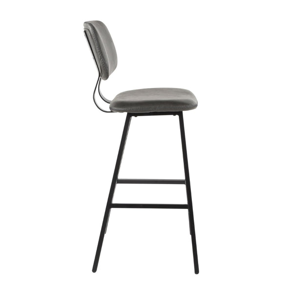 English Elm Foundry Industrial Barstools Set of 2 Faux Leather Curved Back Urban Loft Seating B202P222395