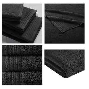 JLA Home 510 Design - 100% Cotton zero-twist 12-piece towel set — quick-dry, ultra-absorbent bath, hand & washcloths, OEKO-TEX certified Black 5DS73-0289