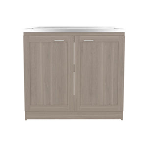 English Elm Zurich Freestanding Stainless Steel Utility Sink with Black Storage Cabinet for Garage B200S00430