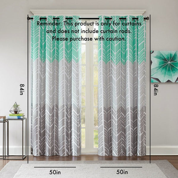 English Elm Printed Total Blackout Curtain Panel - Modern Chevron Design, 100% Light Blocking, Easy Care & Insulation B03596320-GIGA