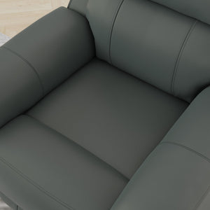 English Elm Oslo Manual Glider Recliner with Genuine Leather, 360° Swivel, High-Density Foam & Hardwood Frame Sapphire Blue B339P411560
