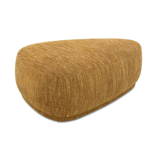 English Elm Jennifer Taylor Home - Pebble Rounded Triangle Cocktail Ottoman with 11-Layer Plywood Frame and Plush Tweed Upholstery Yellow B2719P238433