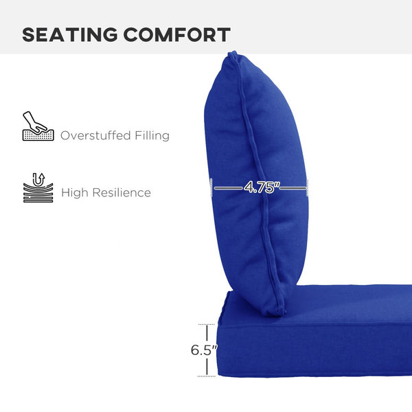 English Elm Outsunny 4-Piece Navy Blue Patio Cushions Set - Stylish, Durable Seat & Back Pillows For Outdoor Comfort W2225P200708-GIGA