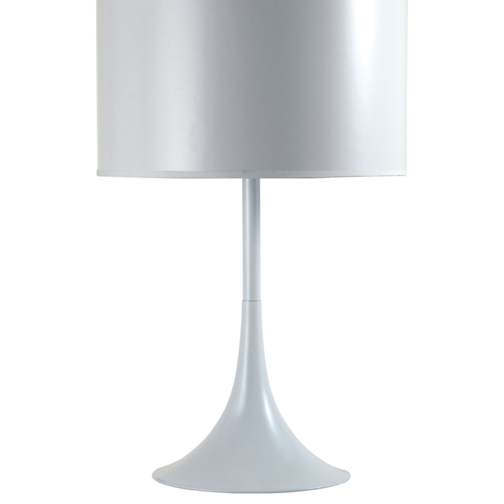 English Elm 25" Modern Metal Table Lamp in White Finish with Round Fabric Shade, 25"H, 100W Max, UL Listed B072116135