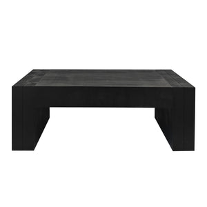 English Elm Modern Black Coffee Table - 49In Rectangular Design For Chic Living Room, Farmhouse & Contemporary Style W2729P199003