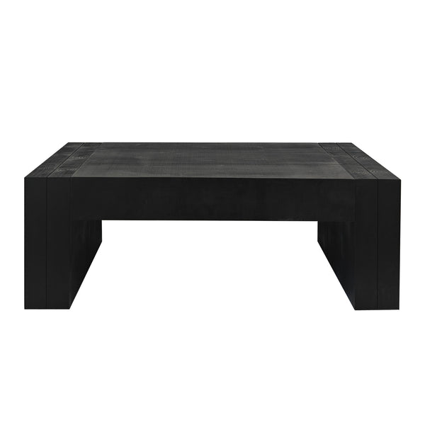English Elm Modern Black Coffee Table - 49In Rectangular Design For Chic Living Room, Farmhouse & Contemporary Style W2729P199003
