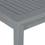 English Elm Walker Edison - Contemporary Slat-Top Acacia Wood Outdoor Dining Table - Grey Wash