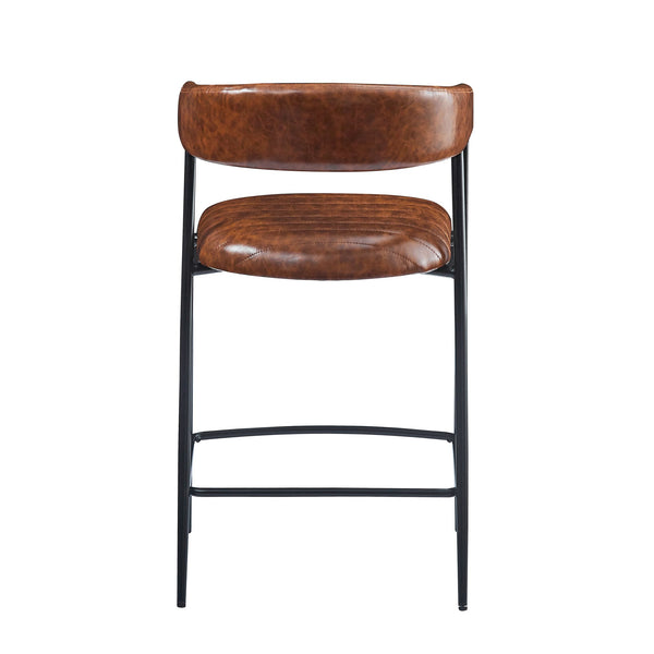English Elm Christopher Knight Home® - 26'' PU Upholstered Counter Stools Set of 2 with Curved Backrest, Padded Seats & Iron Frame, Brown N780P199985B