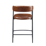 Christopher Knight Home® - Noble House - - 26'' Counter Stools Set Of 2, Pu Upholstered Counter Stools With Iron Frame, Backrest, Footrest, Arm Counter Stools For Home Bar, Kitchen Counter, Brown