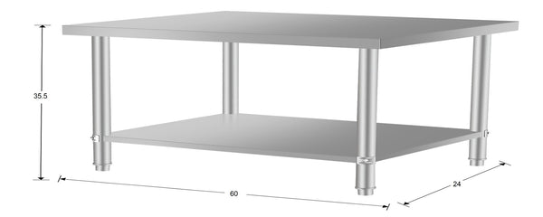 English Elm 60''*24'' Stainless Steel Commercial Prep Table with Under Shelf for Restaurant Kitchen W3167P303187