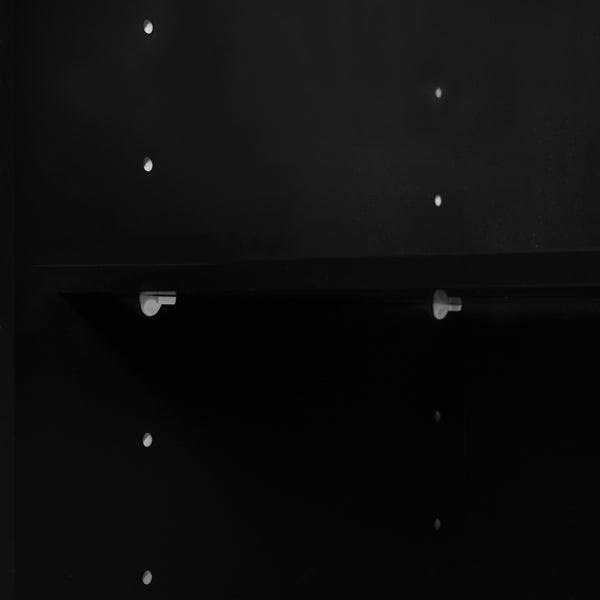 English Elm K&K Kitchen Island with Drop Leaf, Rolling Storage Cart with 3-Tier Pull-Out Organizer, Durable Wood Countertop Black WF531421AAB