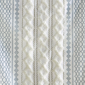 English Elm Cotton Printed Chenille Stripe Curtain Panel with Lining, 50x108, Rod Pocket & Back Tabs for Light Control and Texture Decor B035P294215