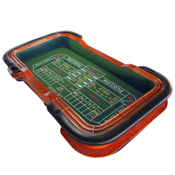 English Elm 93" Casino Craps Table with Felt Surface Diamond Pyramid Rubber Game Room Play W2748S00054