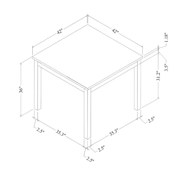 English Elm LEON Espresso & White Bar Table with 4 Transitional Bar Stools, Solid Wood/MDF, 26" Seat Height, Tufted Back B201P226138