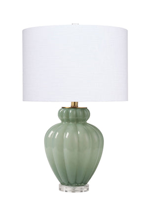 Jamie Young Co. Agnes Blown Glass Table Lamp With Linen Shade, Celadon Green Glass,Acrylic 9agnestlcedr