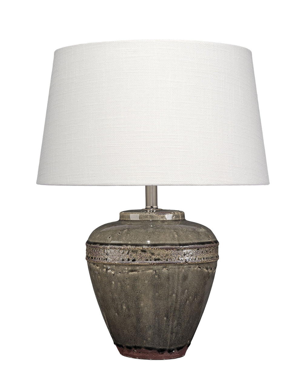 Jamie Young Co. Avondale Ceramic Table Lamp With Linen Shade Grey Ceramic 9avondaltlgr
