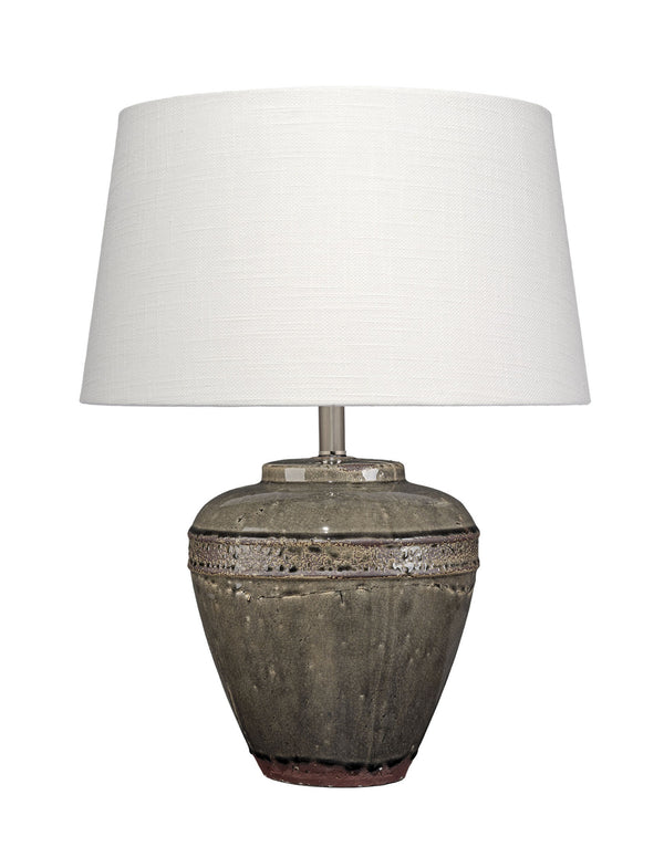 Jamie Young Co. Avondale Ceramic Table Lamp With Linen Shade Grey Ceramic 9avondaltlgr