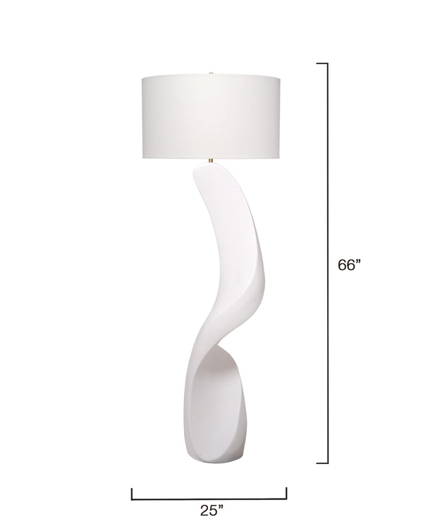 Jamie Young Co. Cobra Ricestone Floor Lamp With Linen Shade White Ricestone,Metal 9cobraflwh