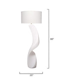 Jamie Young Co. Cobra Ricestone Floor Lamp With Linen Shade White Ricestone,Metal 9cobraflwh