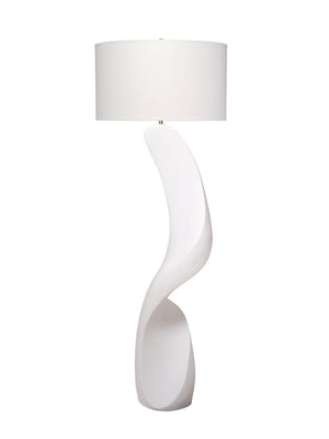 Jamie Young Co. Cobra Ricestone Floor Lamp With Linen Shade White Ricestone,Metal 9cobraflwh