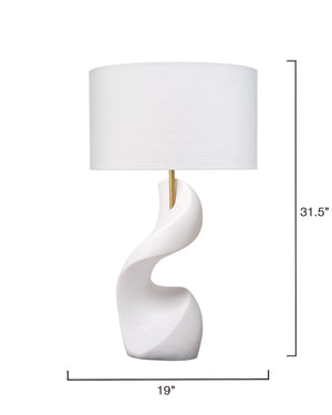 Jamie Young Co. Cobra Ricestone Table Lamp With Linen Shade White Ricestone,Metal 9cobratlwh