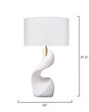 Jamie Young Co. Cobra Ricestone Table Lamp With Linen Shade White Ricestone,Metal 9cobratlwh