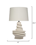 Jamie Young Co. Dune Ceramic Table Lamp With Linen Shade Off White Ceramic 9dunetlow