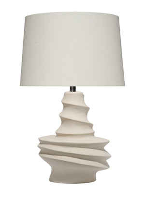 Jamie Young Co. Dune Ceramic Table Lamp With Linen Shade Off White Ceramic 9dunetlow