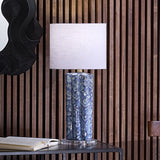 Jamie Young Co. Flurry Ceramic Small Table Lamp With Linen Shade Blue Ceramic,Acrylic 9flurrysmbl