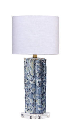 Jamie Young Co. Flurry Ceramic Small Table Lamp With Linen Shade Blue Ceramic,Acrylic 9flurrysmbl