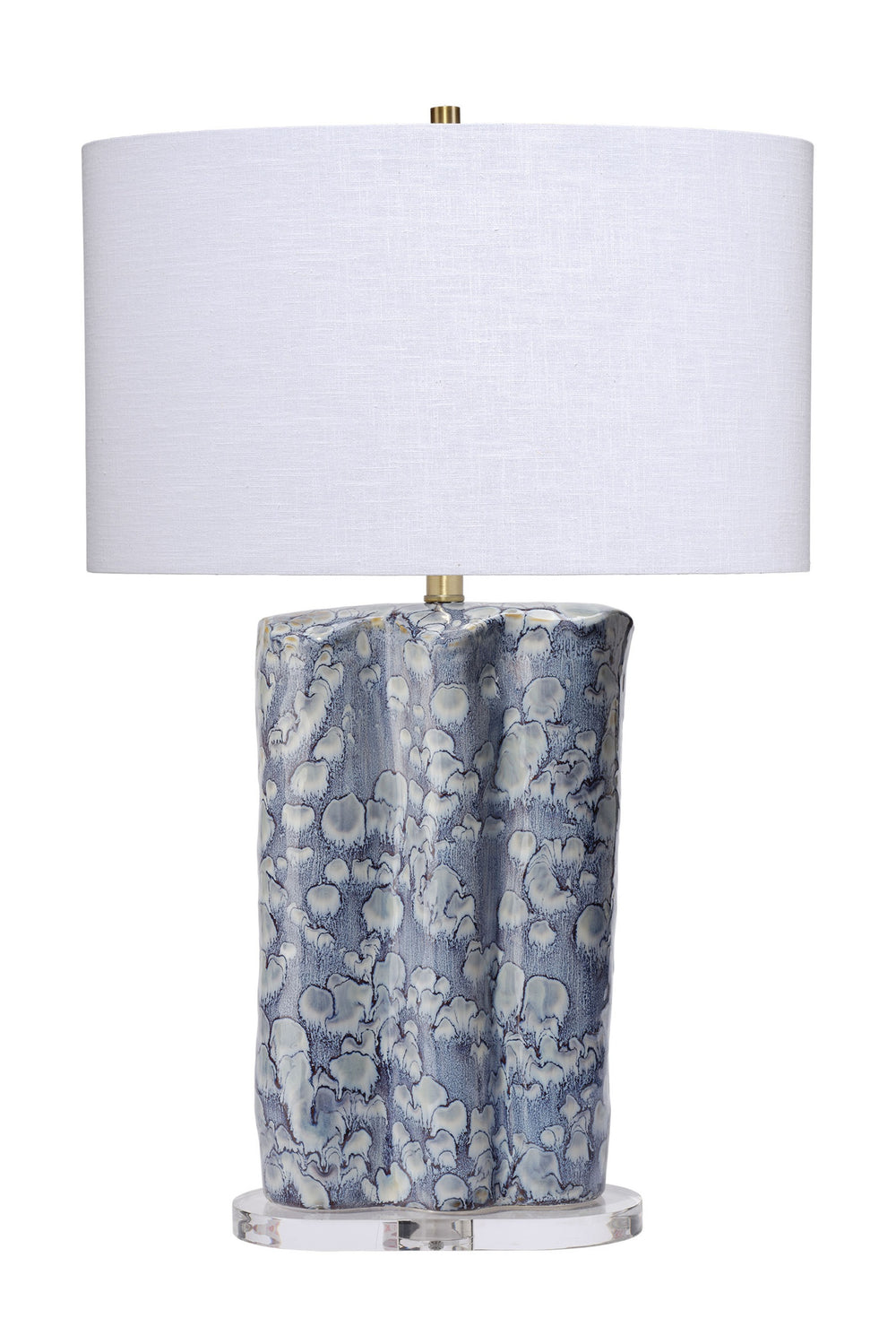Jamie Young Co. Flurry Ceramic Table Lamp With Linen Shade Blue Ceramic,Acrylic 9flurrytlbl
