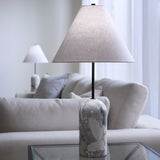 Jamie Young Co. Holt Travertine Table Lamp With Linen Shade Grey Travertine Stone,Metal 9holttlgretr