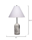 Jamie Young Co. Holt Travertine Table Lamp With Linen Shade Grey Travertine Stone,Metal 9holttlgretr