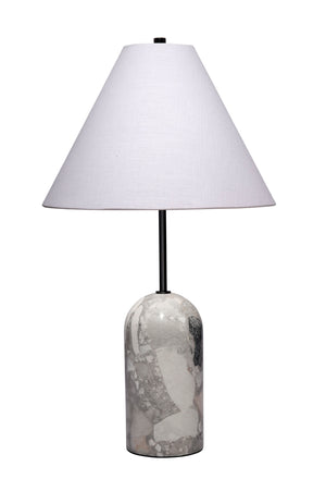 Jamie Young Co. Holt Travertine Table Lamp With Linen Shade Grey Travertine Stone,Metal 9holttlgretr