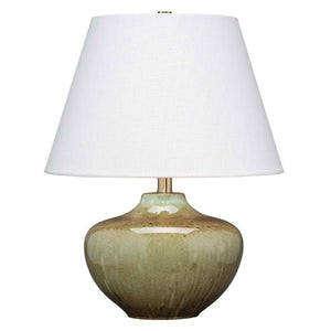 Jamie Young Co. Monroe Handcrafted Ceramic Table Lamp with Linen Shade and Antique Brass Hardware 9MONROETLOG