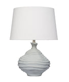 Oasis Handcrafted Ceramic Table Lamp in Cloud Blue with Elegant Linen Shade for Modern Décor