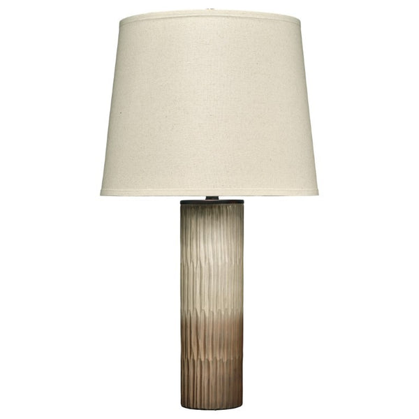 Jamie Young Co. Phoenix Hand-cut Glass Table Lamp with Linen Shade Soft Ombre Neutral Tones 9PHOENIXTLSO
