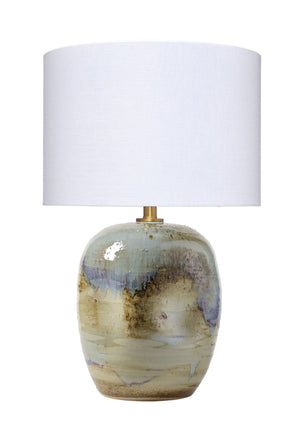 Jamie Young Co. Salvador Ceramic Table Lamp With Linen Shade Blue Ceramic 9salvadotlbl