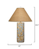 Jamie Young Co. Serene Ceramic Table Lamp With Raffia Shade Blue Ceramic 9serenetlbl