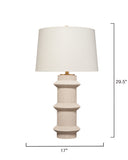 Jamie Young Co. Trousdale Polyresin Table Lamp With Linen Shade Cream Polyresin 9trousdatlcr