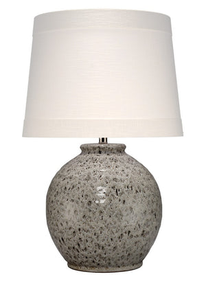 Jamie Young Co. Vagabond Handcrafted Ceramic Table Lamp with Reactive Glaze and Linen Cone Shade 9VEGABONDBR