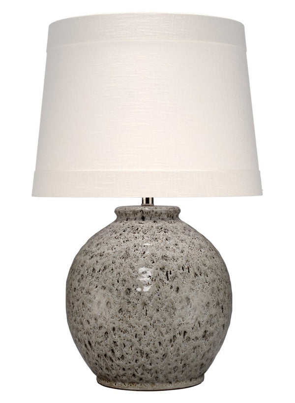 Jamie Young Co. Vagabond Handcrafted Ceramic Table Lamp with Reactive Glaze and Linen Cone Shade 9VEGABONDBR