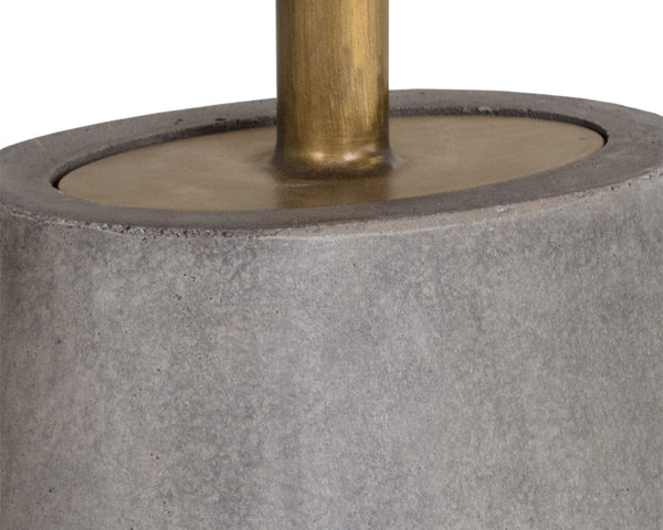 Sunpan Carment Side Table - Unique Terrazzo Top with Concrete Base & Antique Brass Rod for Stylish Spaces
