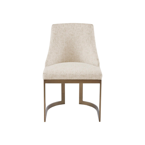 JLA Home Madison Park - Dining Madison Park Bryce Upholstered Cream Dining Chairs Set of 2 with Antique Gold Legs, Tufted Elegance MP108-0788