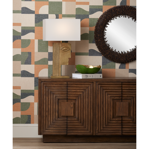 Thebes Antique Brass Table Lamp - Art Deco Inspired Design by Ian Thornton for Elegant Interiors