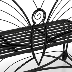 English Elm Butterfly Cast Metal Garden Bench - Elegant Butterfly Design, Durable Cast Iron Outdoor Seating W2167P190136