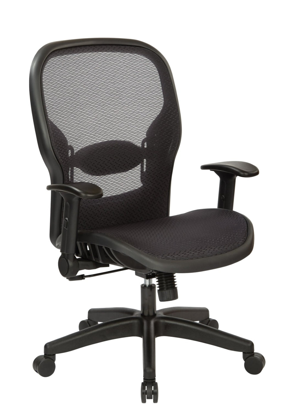 OSP Home Furnishings Air Grid Mesh Manager Chair with Lumbar Support Ergonomic Seating for Home Office Use 23-77N1F2