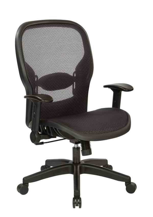 OSP Home Furnishings Air Grid Mesh Manager Chair with Lumbar Support Ergonomic Seating for Home Office Use 23-77N1F2